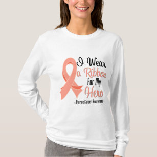 I Wear a Ribbon For My Hero - Uterine Cancer T-Shirt