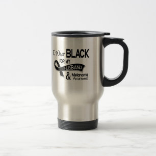 I Wear Black For My Husband 42 Melanoma Travel Mug