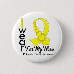 I Wear Bladder Cancer Ribbon For My Hero 6 Cm Round Badge