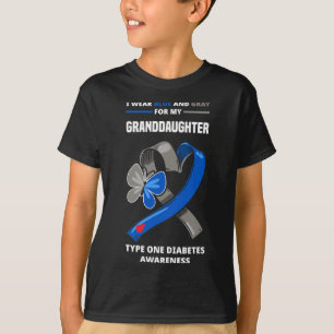 I Wear Blue And Grey For My Granddaughter Type One T-Shirt