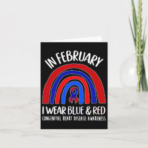 I Wear Blue And Red Congenital Heart Disease Aware Card