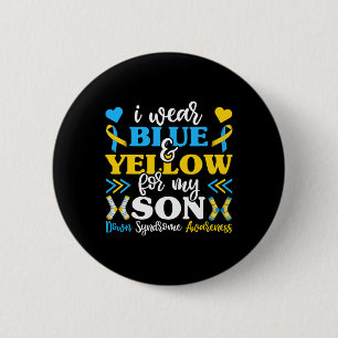 I Wear Blue And Yellow For My Son Mum Dad 6 Cm Round Badge