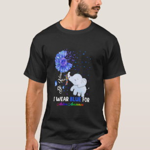 I Wear Blue Autism Awareness - Elephant Autism Awa T-Shirt