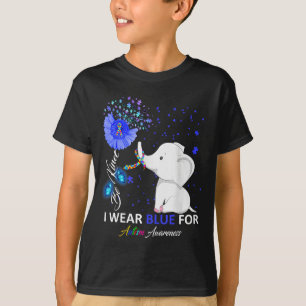 I Wear Blue Autism Awareness - Elephant Autism Awa T-Shirt