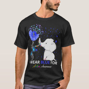 I Wear Blue Autism Awareness Elephant Autism Awar T-Shirt