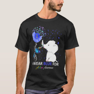 I Wear Blue Autism Awareness Elephant Autism Aware T-Shirt