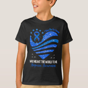 I Wear Blue For Alopecia Awareness Heart Ribbon T-Shirt
