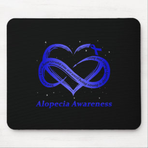 I Wear Blue For Alopecia Awareness Warrior Mouse Pad