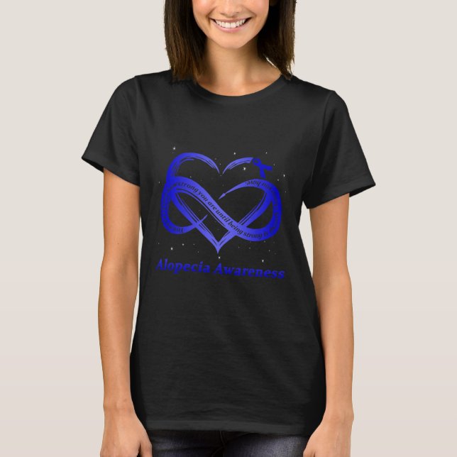 I Wear Blue For Alopecia Awareness Warrior  T-Shirt (Front)