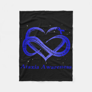 I Wear Blue For Ataxia Awareness Warrior Fleece Blanket