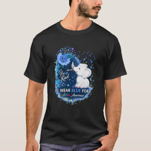 I Wear Blue for Autism Awareness Autistic Elephant T-Shirt
