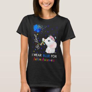 I Wear Blue For Autism Awareness Cute Elephant Aut T-Shirt