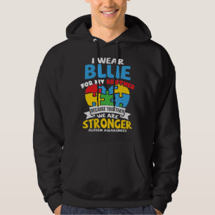 I Wear Blue For Autism Awareness Family Matching T Hoodie