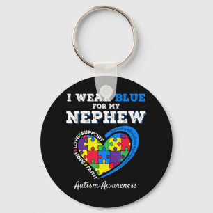 I Wear Blue For Autism Awareness Family Matching T Key Ring
