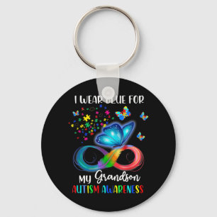 I Wear Blue For Autism Awareness Family Matching T Key Ring