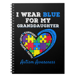I Wear Blue For Autism Awareness Family Matching T Notebook