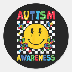 I Wear Blue For Autism Awareness Month Men Women K Classic Round Sticker