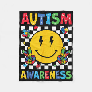 I Wear Blue For Autism Awareness Month Men Women K Fleece Blanket