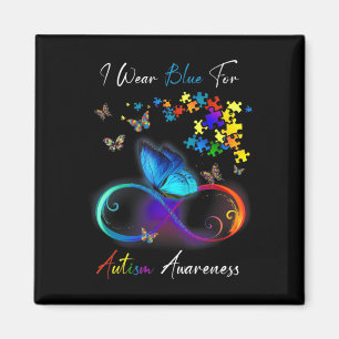 I Wear Blue For Autism Awareness shirt Puzzle Mum Magnet