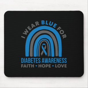 I Wear Blue For Diabetes Awareness Month Rainbow T Mouse Pad