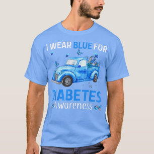 I Wear Blue For Diabetes Awareness Truck Blue Grey T-Shirt
