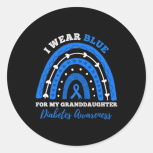 I Wear Blue For Granddaughter T1d Type 1 Diabetes  Classic Round Sticker
