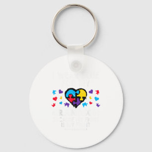 I Wear Blue For Grandson Fight Autism Aware Grandp Key Ring
