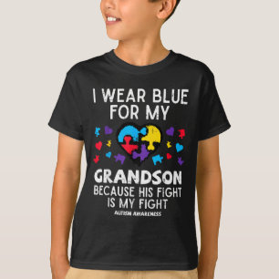 I Wear Blue For Grandson Fight Autism Aware Grandp T-Shirt