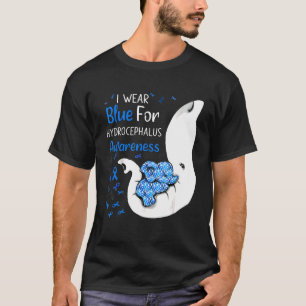 I Wear Blue For Hydrocephalus Awareness Elephant T-Shirt