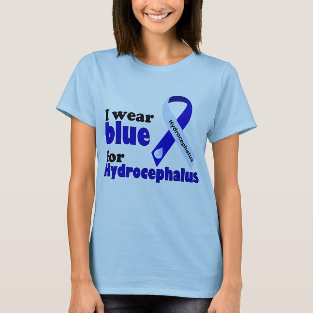 I wear blue for Hydrocephalus T-Shirt (Front)