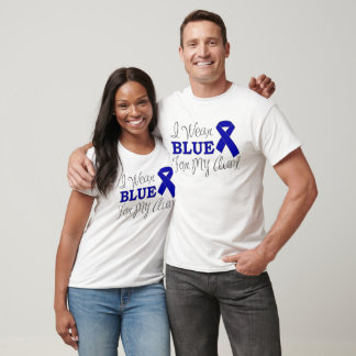 I Wear Blue For My Aunt (Blue Awareness Ribbon) T-Shirt