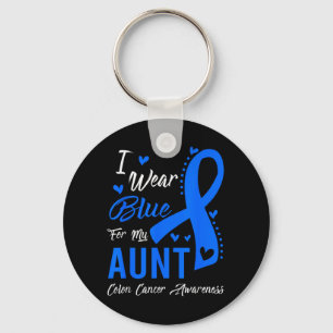 I Wear Blue For My Aunt Colon Cancer Awareness Key Ring
