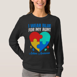 I Wear Blue For My Aunt Puzzle Autism Awareness Mo T-Shirt
