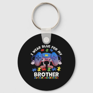 I Wear Blue For My Brother Autism Awareness Boys V Key Ring
