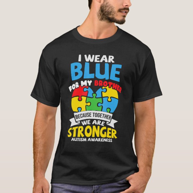 I Wear Blue For My Brother Autism Awareness Kids S T-Shirt (Front)