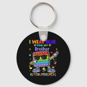 I Wear Blue For My Brother Autism Awareness Month Key Ring