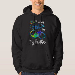 I Wear Blue For My Brother Autism Awareness Mum Da Hoodie