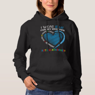 I wear blue for my brother autism awareness produc hoodie