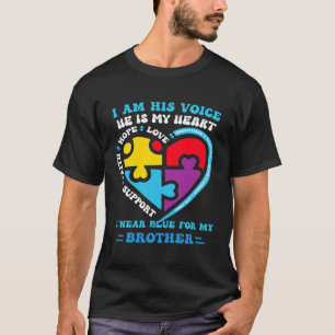 I Wear Blue For My brother Autism Awareness sister T-Shirt