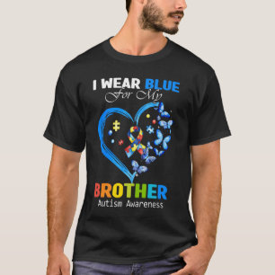 I Wear Blue For My Brother Kids Autism Awareness S T-Shirt