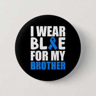 I Wear Blue For My Brother shirt Autism Awareness 6 Cm Round Badge