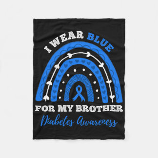 I Wear Blue For My Brother T1d Type 1 Diabetes Awa Fleece Blanket