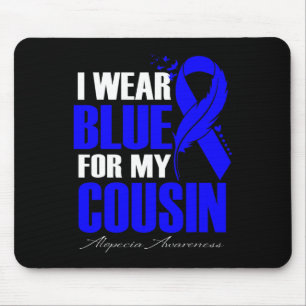 I Wear Blue For My Cousin Alopecia Feather  Mouse Pad