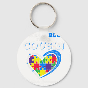 I Wear Blue For My Cousin Autism Awareness Day Gir Key Ring
