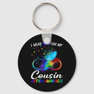 I Wear Blue For My Cousin Autism Awareness Infinit Key Ring