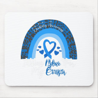 I Wear Blue For My Cousin Rainbow Leopard Diabetes Mouse Pad