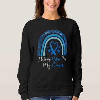 I Wear Blue For My Cousin Rainbow Leopard Diabetes Sweatshirt