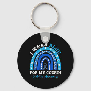 I Wear Blue For My Cousin T1d Type 1 Diabetes Awar Key Ring
