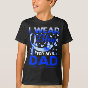I Wear Blue For My Dad Alopecia Awareness Butterfl T-Shirt