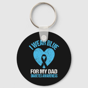 I Wear Blue For My Dad T1d Diabetes Awareness Son Key Ring